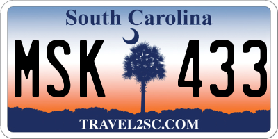 SC license plate MSK433