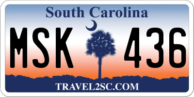 SC license plate MSK436