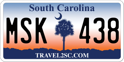 SC license plate MSK438