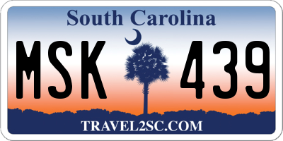SC license plate MSK439