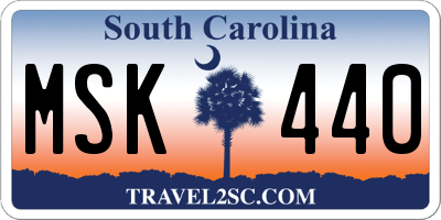 SC license plate MSK440