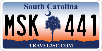 SC license plate MSK441
