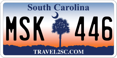 SC license plate MSK446