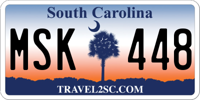 SC license plate MSK448