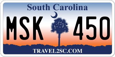 SC license plate MSK450