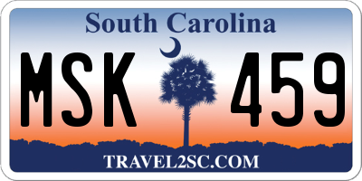 SC license plate MSK459