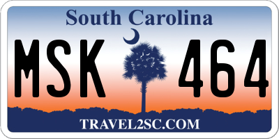 SC license plate MSK464