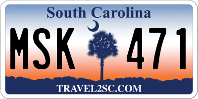 SC license plate MSK471