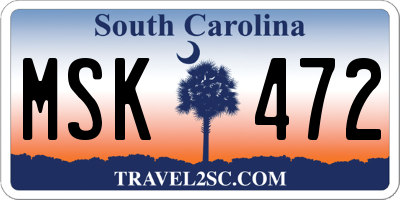 SC license plate MSK472