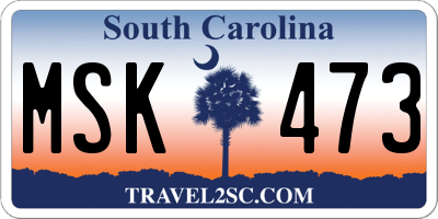 SC license plate MSK473