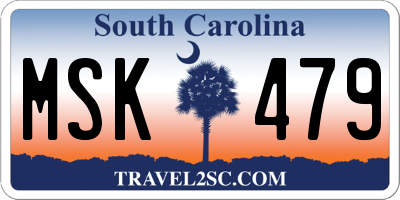 SC license plate MSK479
