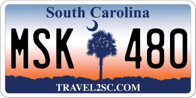 SC license plate MSK480