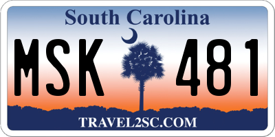 SC license plate MSK481