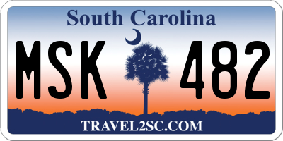 SC license plate MSK482