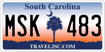 SC license plate MSK483
