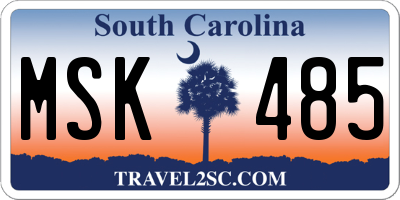 SC license plate MSK485