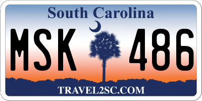 SC license plate MSK486