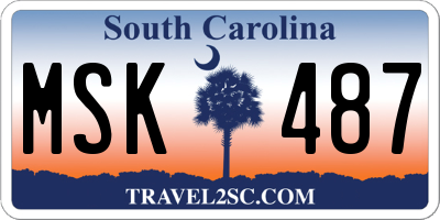 SC license plate MSK487
