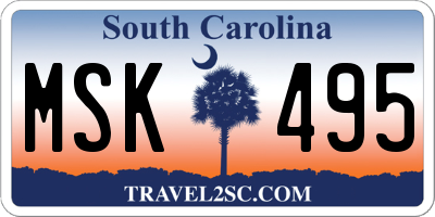SC license plate MSK495