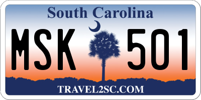 SC license plate MSK501