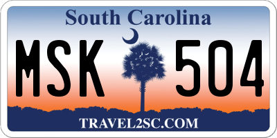 SC license plate MSK504