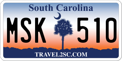 SC license plate MSK510