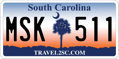 SC license plate MSK511