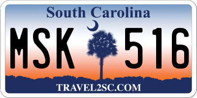 SC license plate MSK516