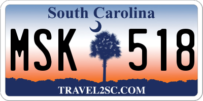 SC license plate MSK518