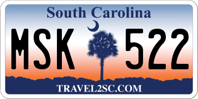 SC license plate MSK522