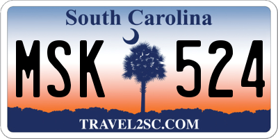 SC license plate MSK524