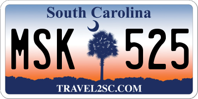 SC license plate MSK525