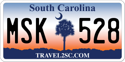 SC license plate MSK528