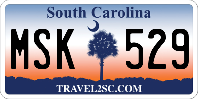 SC license plate MSK529