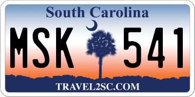 SC license plate MSK541