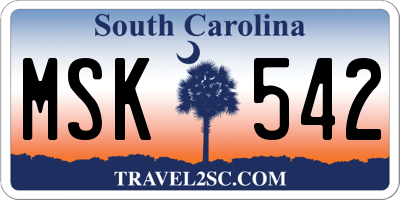SC license plate MSK542
