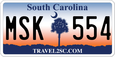 SC license plate MSK554