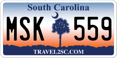 SC license plate MSK559