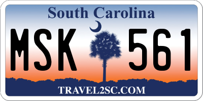 SC license plate MSK561