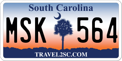 SC license plate MSK564