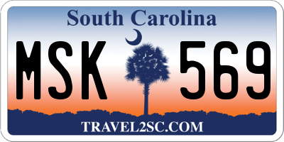 SC license plate MSK569