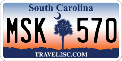 SC license plate MSK570