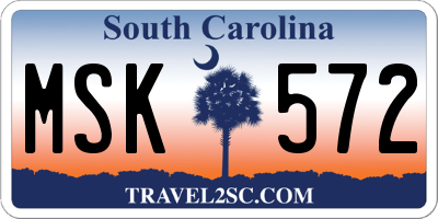 SC license plate MSK572