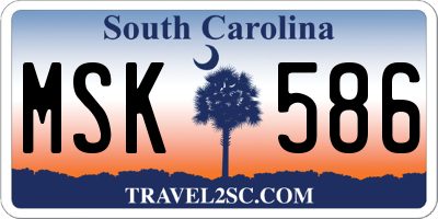 SC license plate MSK586