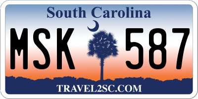 SC license plate MSK587