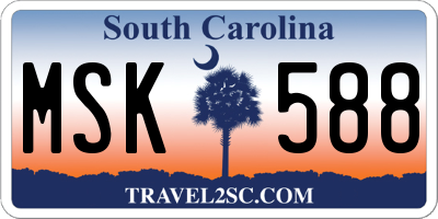 SC license plate MSK588