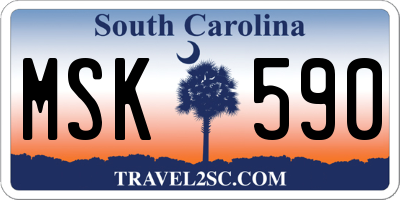 SC license plate MSK590