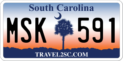 SC license plate MSK591