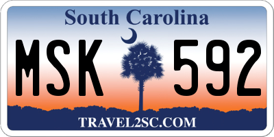 SC license plate MSK592