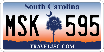 SC license plate MSK595